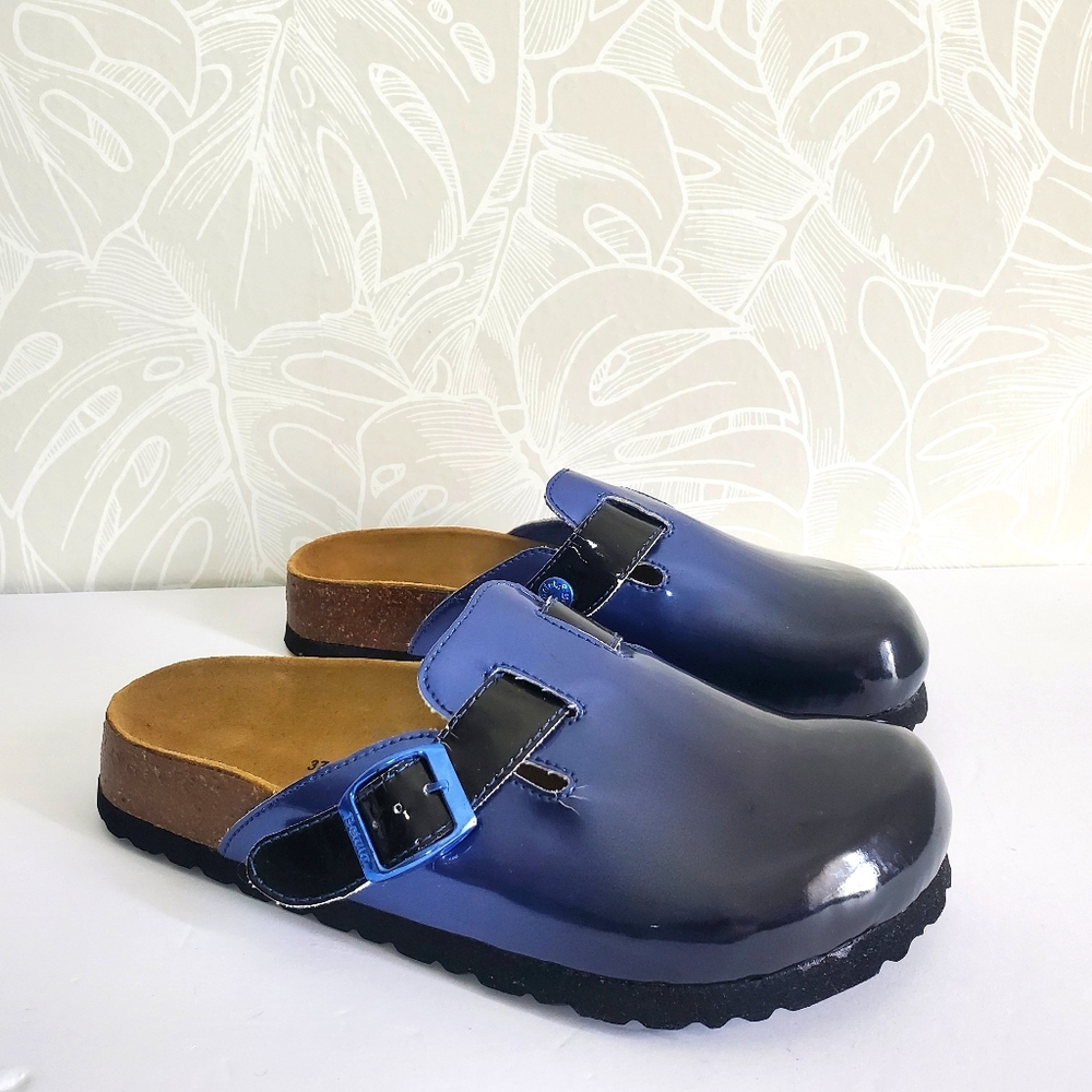 Birkenstock Betula Ombre Blue & Black Mule Clogs Size 37 US 6